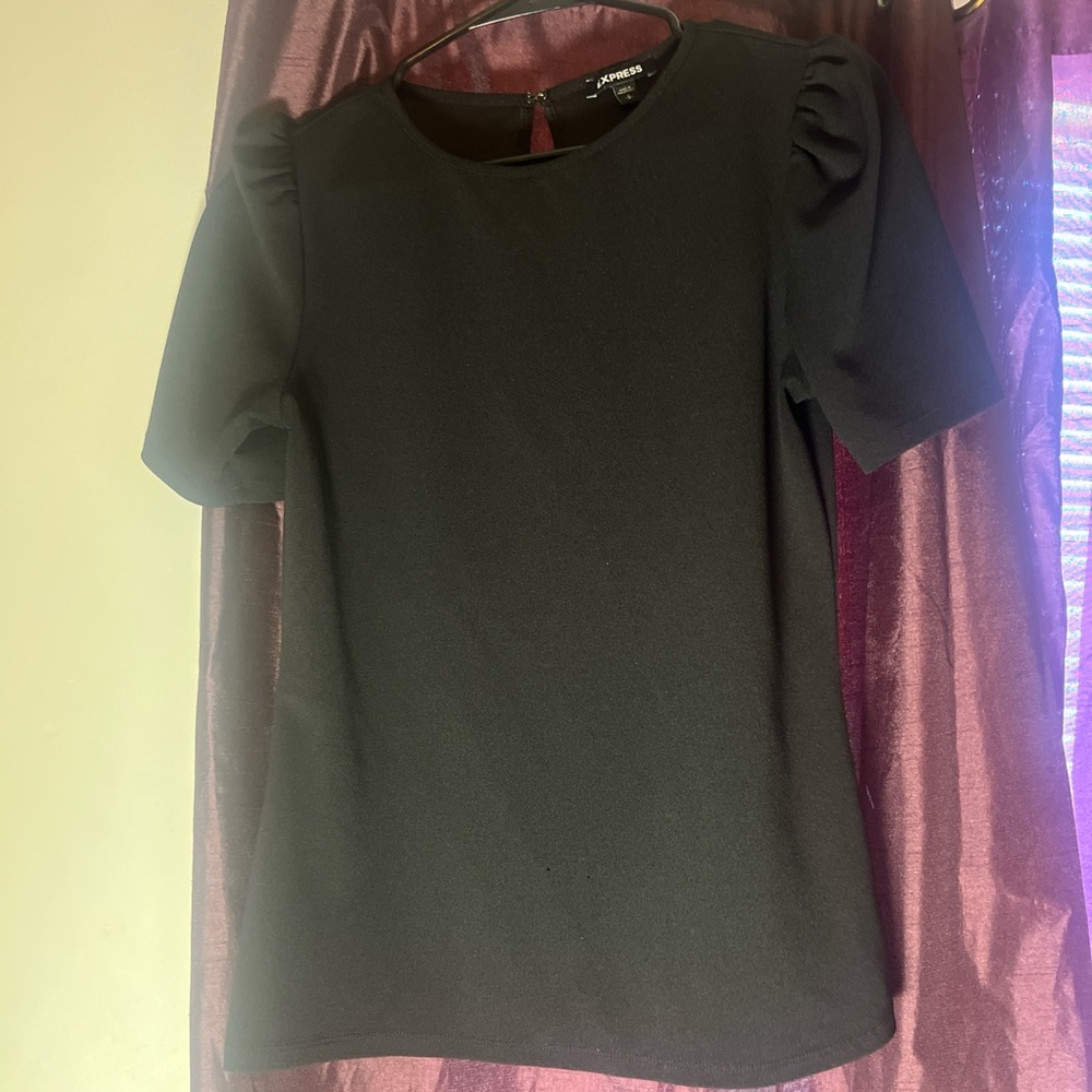 Express Black Puff Sleeve Blouse